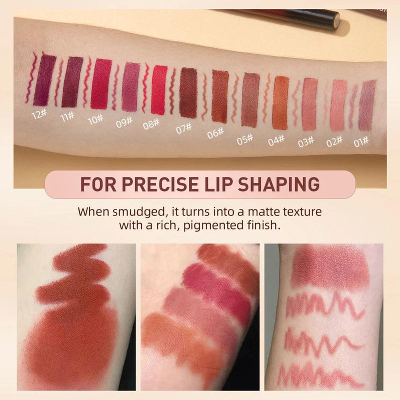 Batom Caneta Matte Nude Longa Duração Lipliner Lápis à prova  D'água Delineador de Lábios Contorno Sexy